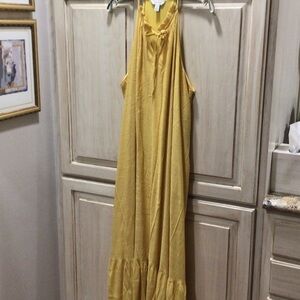 Nine West Yellow Sleeveless Maxi Dress like new condition